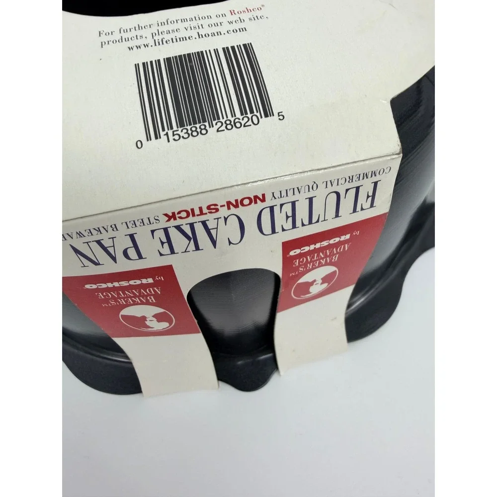 Roshco Baker's Advantage Fluted Cake Pan Non-Stick Steel Bundt Mold Oldstock